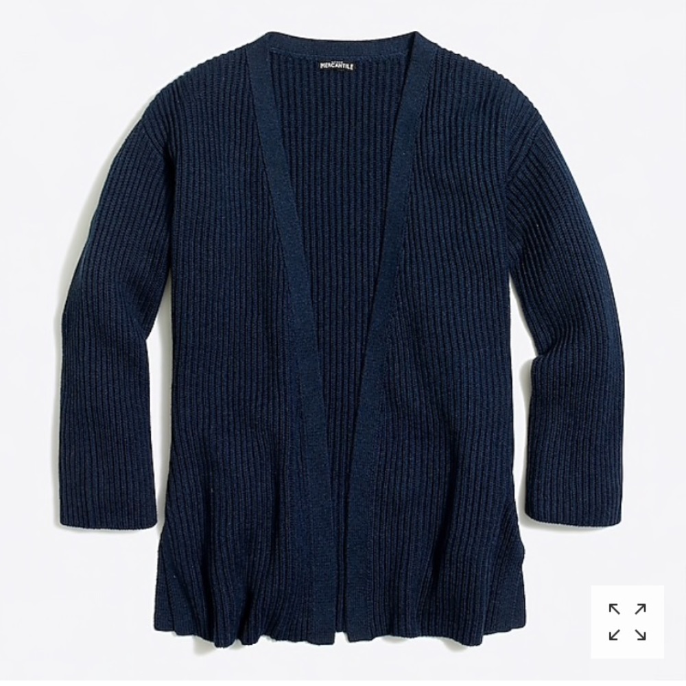J.Crew Navy Cotton Open-Front Cardigan